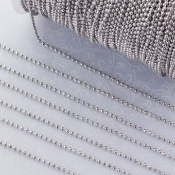 Łańcuszek kulkowy ze stali chirurgicznej w kolorze srebrnym 1,5mm