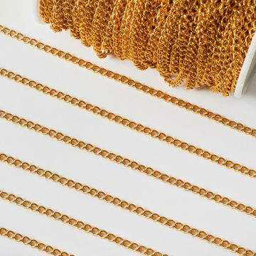 Łańcuszek simple ze stali chirurgicznej w kolorze złotym 5,5x4mm