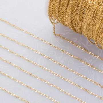 Łańcuszek mini owal ze stali chirurgicznej w kolorze złotym 1,5x2mm PVD