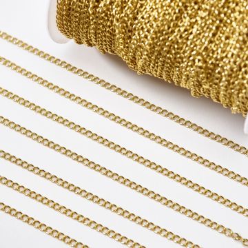 Łańcuch ze stali chirurgicznej simple w kolorze złotym 4x3mm