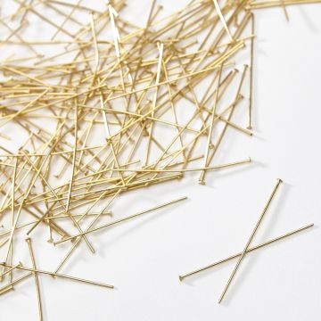 Szpilki z płaską główką ze stali chirurgicznej w kolorze złotym 40x0,7mm Szpilki z płaską główką ze stali chirurgicznej w kolorze złotym 40x0,7mm