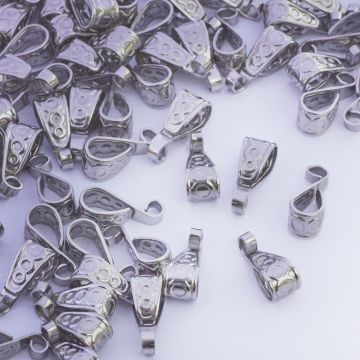 Krawatka ozdobna zawijana ze stali chirurgicznej w kolorze srebrnym 16x6mm