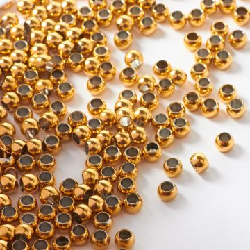 Kulki ze stali chirurgicznej z dużą dziurką w kolorze złotym 4mm PVD