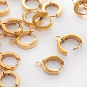 Bigle kajdanki zamykane ze stali chirurgicznej w kolorze złotym 13mm Bigle kajdanki zamykane ze stali chirurgicznej w kolorze złotym 13mm