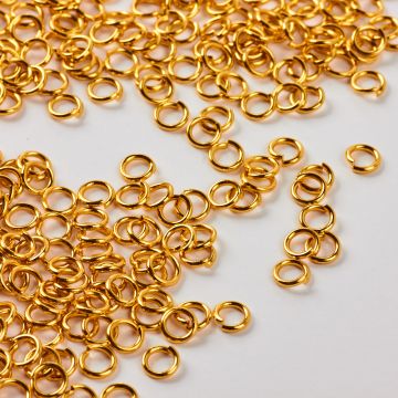 Kółeczka ze stali chirurgicznej zaciskowe pozłacane 5x0,9mm PVD