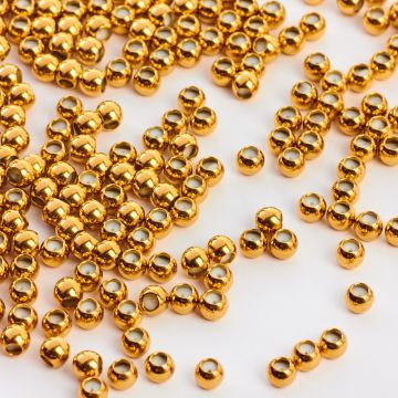 Zapięcie stoper kulki z silikonem ze stali chirurgicznej w kolorze złotym 4mm PVD