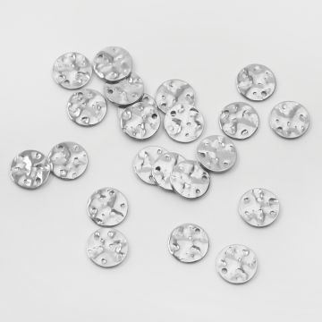 Zawieszka ze stali chirurgiczej kółko gniecione w kolorze srebrnym 12mm