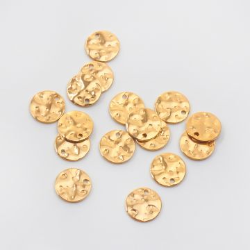 Zawieszka ze stali chirurgiczej kółko gniecione w kolorze złotym 12mm