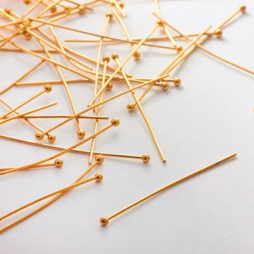 Szpilki ze stali chirurgicznej z okrągłą główką w kolorze złotym 40x0,7mm Szpilki ze stali chirurgicznej z okrągłą główką w kolorze złotym 40x0,7mm