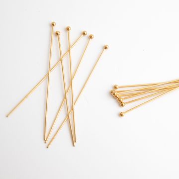Szpilki z lutowaną główką ze stali chirurgicznej w kolorze złotym 50x0,7mm