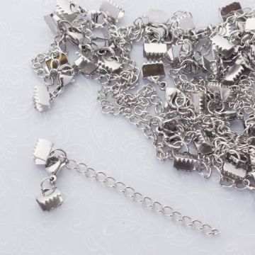 Zapięcia w zestawie ze stali chirurgicznej w kolorze srebrnym 6mm