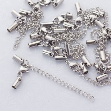 Zapięcia w zestawie ze stali chirurgicznej w kolorze srebrnym 3mm