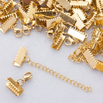 Zapięcia w zestawie ze stali chirurgicznej w kolorze złotym 13mm