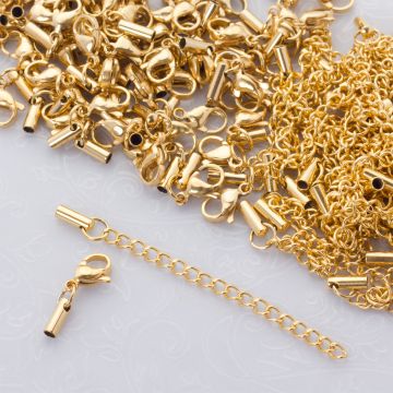 Zapięcia w zestawie ze stali chirurgicznej w kolorze złotym 2mm