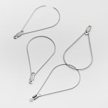 Baza kolczyka łezka otwierana ze stali chirurgicznej w kolorze srebrnym 45mm Baza kolczyka łezka otwierana ze stali chirurgicznej w kolorze srebrnym 45mm