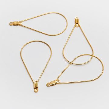 Baza kolczyka łezka otwierana ze stali chirurgicznej w kolorze złotym 45mm