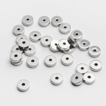 Przekładka krążek płaski ze stali chirurgicznej w kolorze srebrnym 6mm