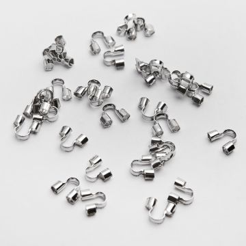 Końcówki skobelki do linek i nici ze stali chirurgicznej w kolorze srebrnym 5mm