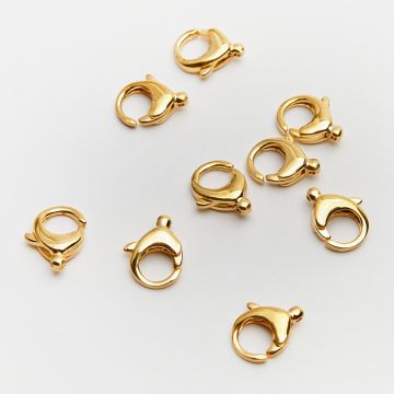 Karabiczyk ozdobny ze stali chirurgicznej w kolorze złotym 12mm