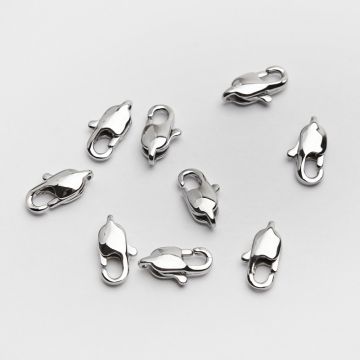 Karabińczyk ozdobny ze stali chirurgicznej w kolorze srebrnym 9mm