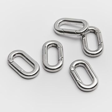 Zapięcie ozdobne owal ze stali chirurgicznej w kolorze srebrnym 10x18mm
