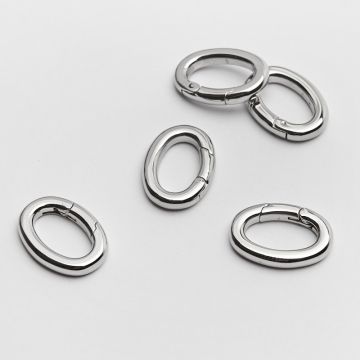 Zapięcie ozdobne owal ze stali chirurgicznej w kolorze srebrnym 13x18mm