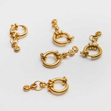 Zapiecie ozdobne federing ze stali chirurgicznej w kolorze złotym 12mm