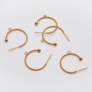 Baza kolczyka kółko skręcane z podwieszeniem w kolorze złotym 20mm