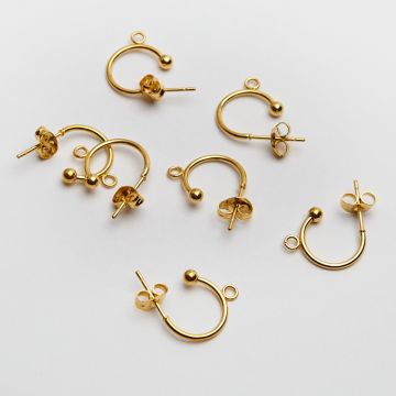 Baza kolczyka kółko z podwieszeniem w kolorze złotym 12mm Baza kolczyka kółko z podwieszeniem w kolorze złotym 12mm