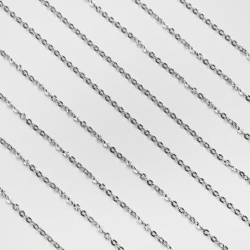 Łańcuszek owal karbowany ze stali chirurgicznej w kolorze srebrnym 3,5x3mm