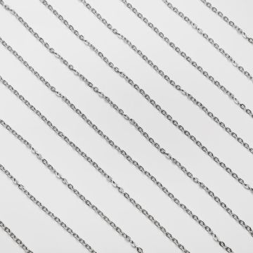 Łańcuszek owal nacinany ze stali chirurgicznej w kolorze srebrnym 3x2,4mm
