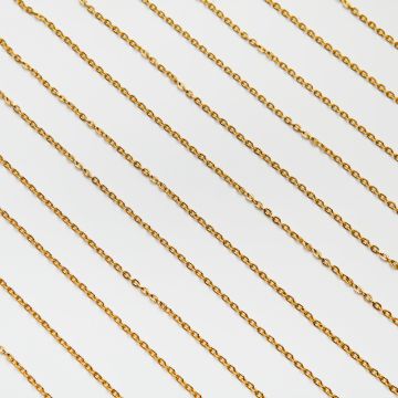 Łańcuszek owal nacinany ze stali chirurgicznej w kolorze złotym 3x2,4mm