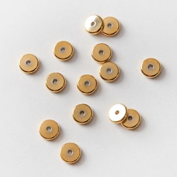 Przekładka ze stali chirurgicznej krążek płaski w kolorze złotym 8mm