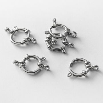 Zapięcie ozdobne federing ze stali chirurgicznej w kolorze srebrnym 14mm