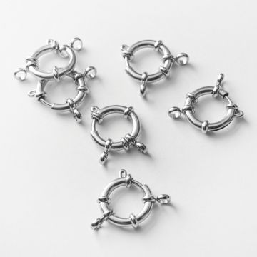 Zapięcie ozdobne federing ze stali chirurgicznej w kolorze srebrnym 18mm