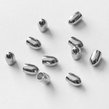 Końcówka ze stali chirurgicznej do wykończania rzemieni zaokrąglona w kolorze srebrnym 3mm