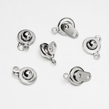Zapięcie kulka z kółeczkiem ze stali chirurgicznej w kolorze srebrnym 15,5mm