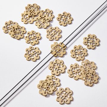 Zawieszka łącznik pozłacany ze stali chirurgicznej serwetka 16mm