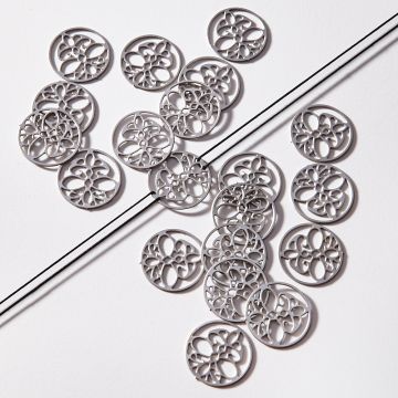 Zawieszka łącznik ze stali chirurgicznej ćma w kolorze srebrnym 18,3mm