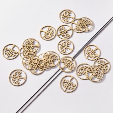 Zawieszka łącznik pozłacany ze stali chirurgicznej drzewo 18,3mm