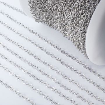 Łańcuch ze stali chirurgicznej kółka w kolorze srebrnym 3mm