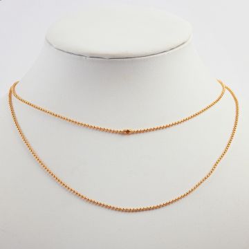 Łańcuszek ze stali chirurgicznej kuleczki z zapięciem w kolorze złotym 45cm