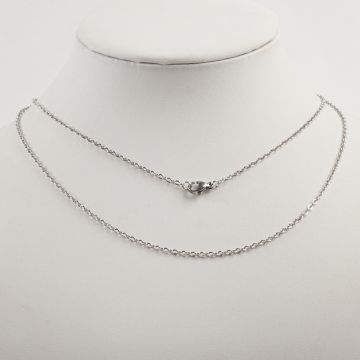 Łańcuszek ze stali chirurgicznej mini owal z zapięciem w kolorze srebrnym 45cm