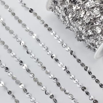 Łańcuch ze stali chirurgicznej blaszki w kolorze srebrnym w kolorze srebrnym 6mm