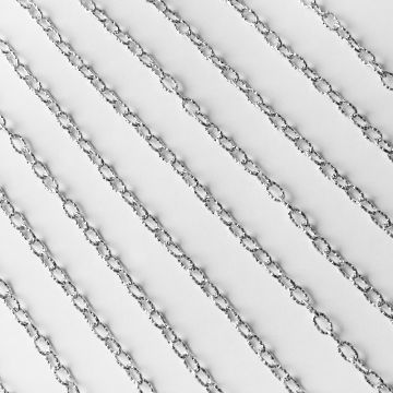Łańcuch ze stali chirurgicznej nacinane owale w kolorze srebrnym 8x5mm