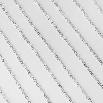 Łańcuch ze stali chirurgicznej serca w kolorze srebrnym 3x2mm