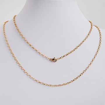 Łańcuszek ze stali chirurgicznej owale w kolorze złotym 50cm