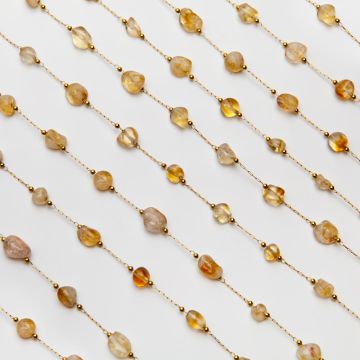 Łańcuch z cytrynem ze stali chirurgicznej w kolorze złotym 13x4mm