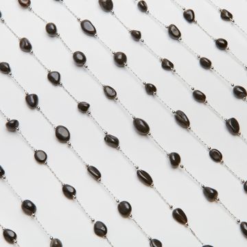 Łańcuch z onyksem ze stali chirurgicznej w kolorze srebrnym 13x4mm