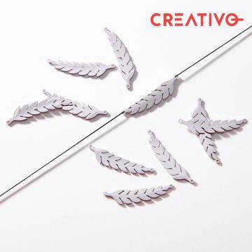 Łącznik ze stali chirurgicznej listek w kolorze srebrnym 36,5mm